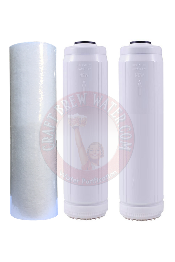 2.5" x 10" Filter Set with Gradulant Sediment Filter and 2 Chloramine Carbon Filters