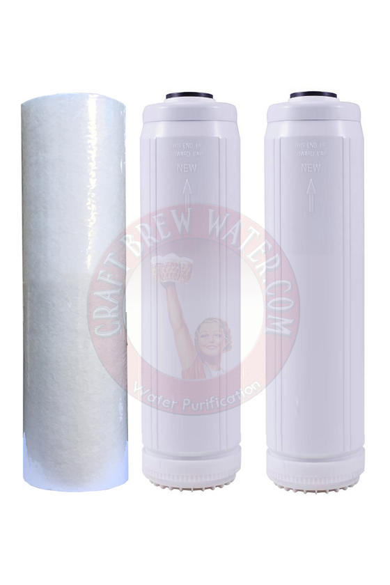 2.5" x 10" Filter Set with Gradulant Sediment Filter and 2 Chloramine Carbon Filters