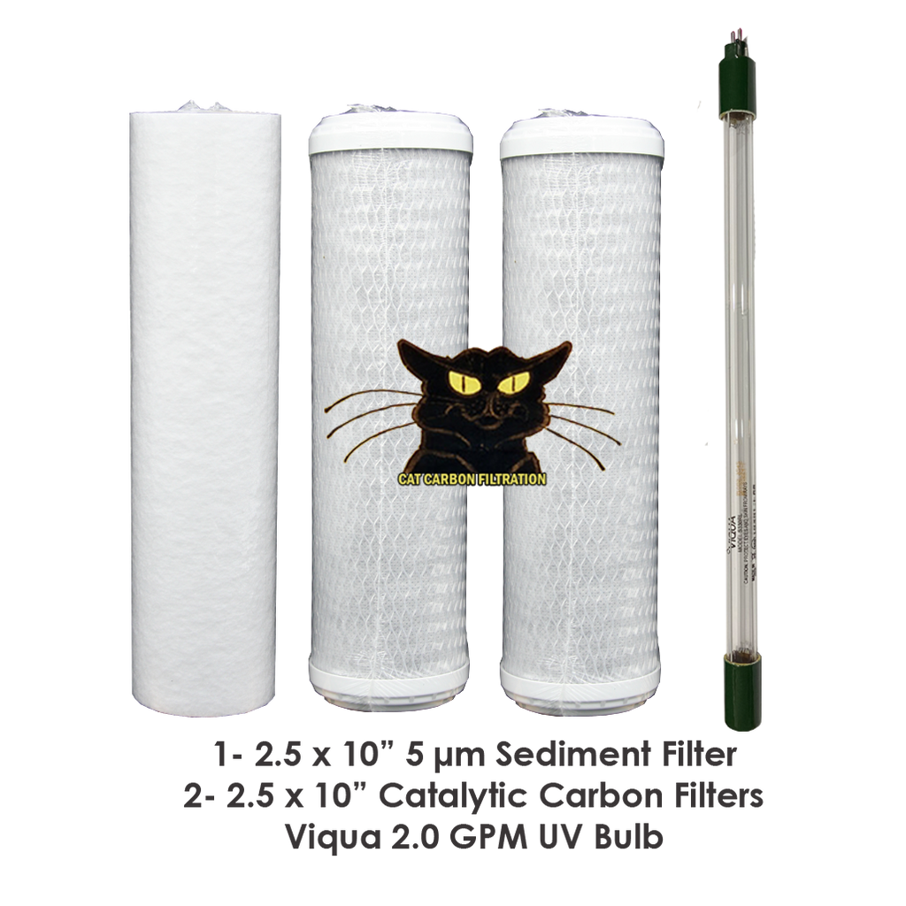 2.5 x 10" CAT Filter Set with 2.0 GPM Viqua UV Bulb