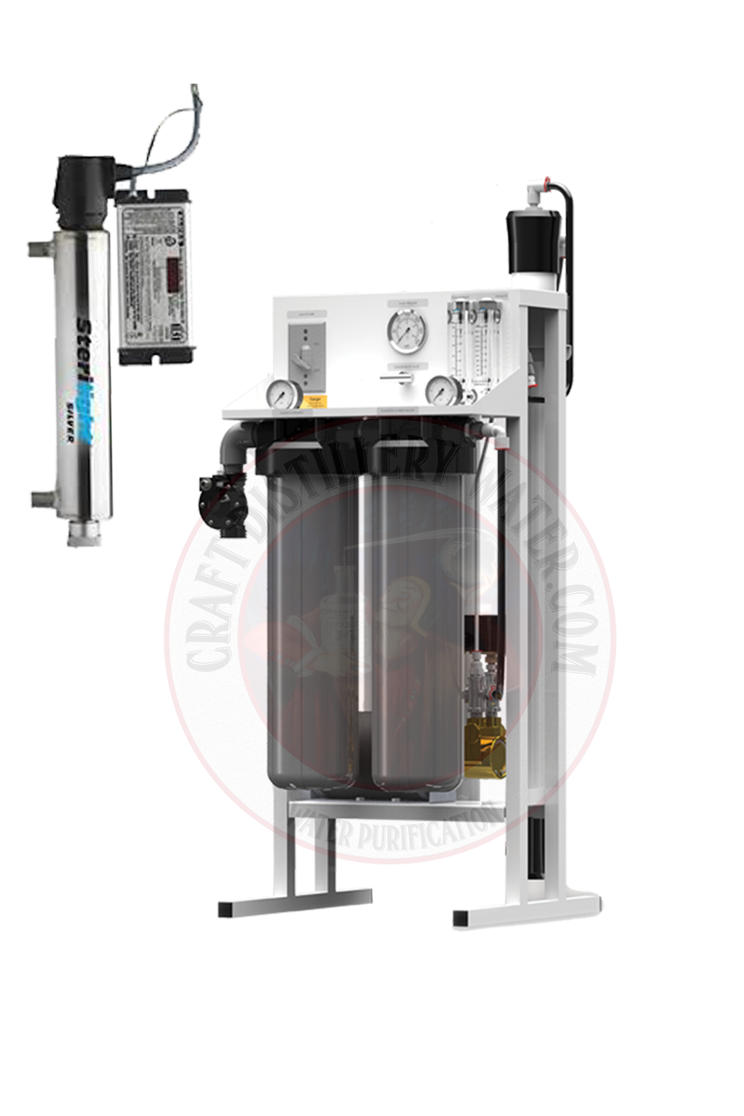 Craft Distillery 1500 GPD Reverse Osmosis System with TDS Meter and UV  .